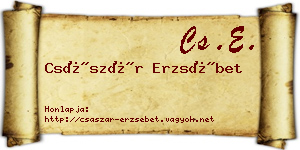 Császár Erzsébet névjegykártya