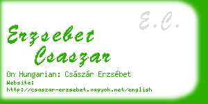 erzsebet csaszar business card